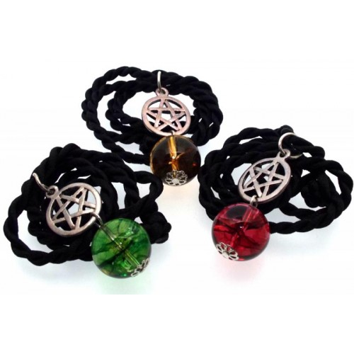 16mm Coloured Quartz Gemstone Sphere Pentacle Pendant